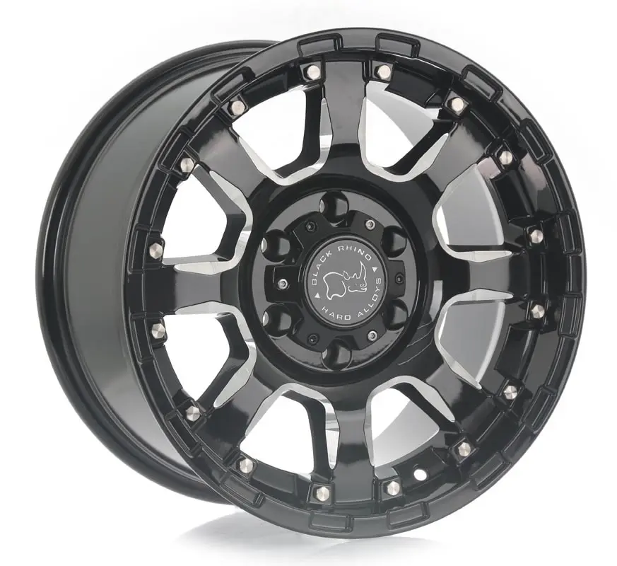 [BR20-6139-SIERRAB] RIN BLACK RHINO 20X9  6X139.7  CB 112.1 ET12 SIERRA GLOSS BLACK W/MILLED SPOKES